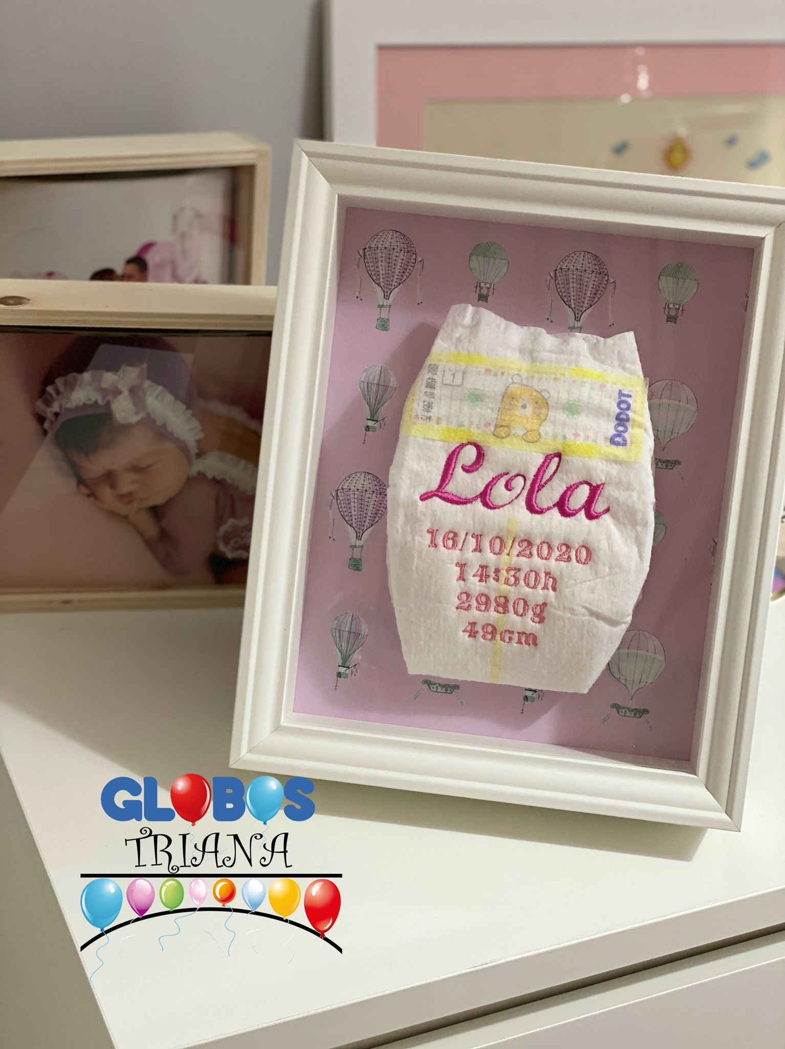 Cuadro de pañales personalizados