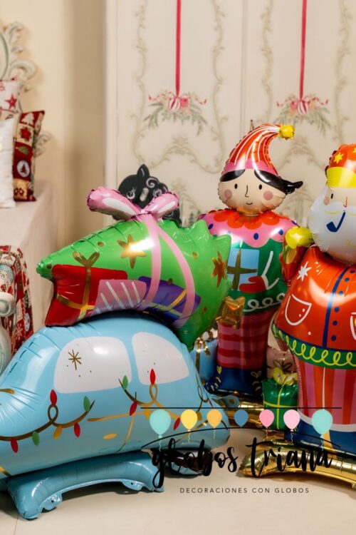 Globos Elfo, Papa Noel y Coche con árbol