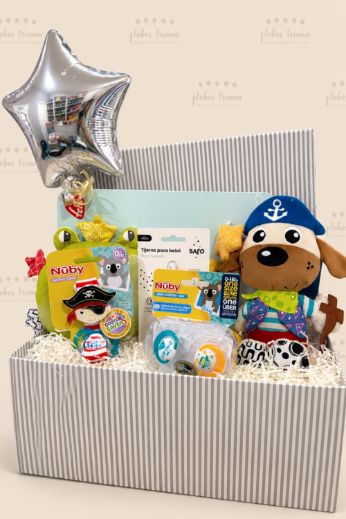 Canastilla Bebé “Pirata” con Globo Estrella | GT-BB002