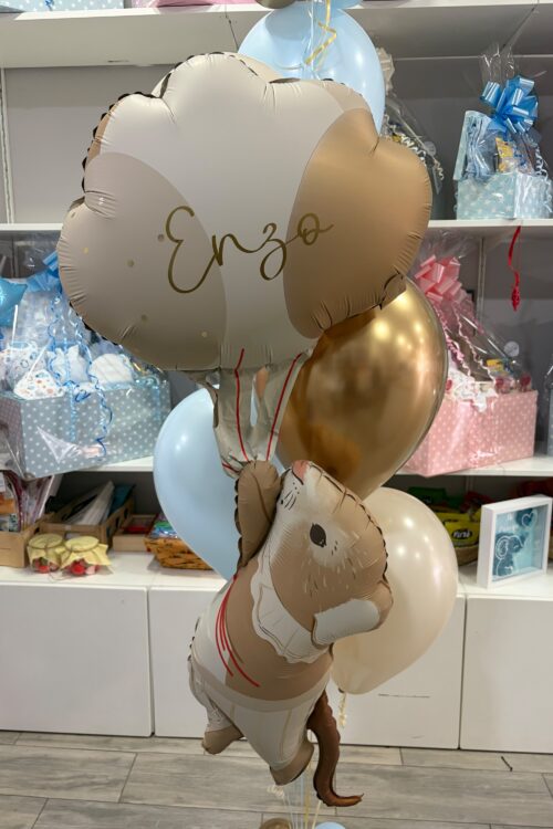 Ramillete de Nacimiento Personalizado con Burbuja y Globo Foil | GT-RN001