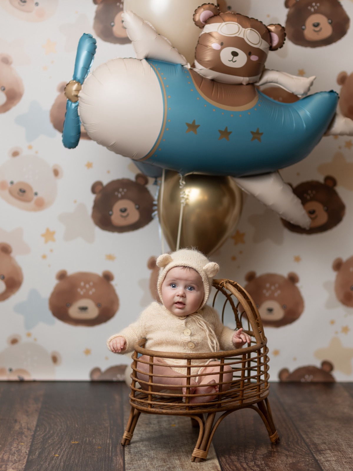 Ramillete de Globos Osito Aviador